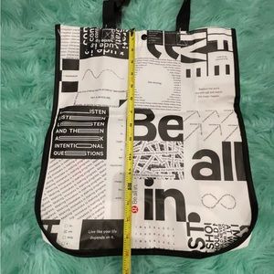 Lululemon Reusable Tote Bag White and Black